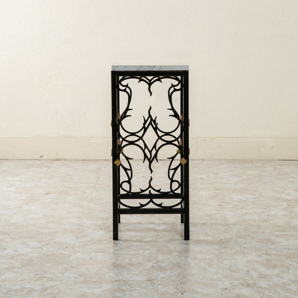Iron and Marble Side Table