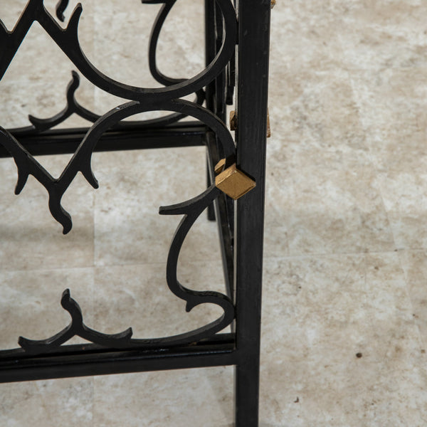 Iron and Marble Side Table