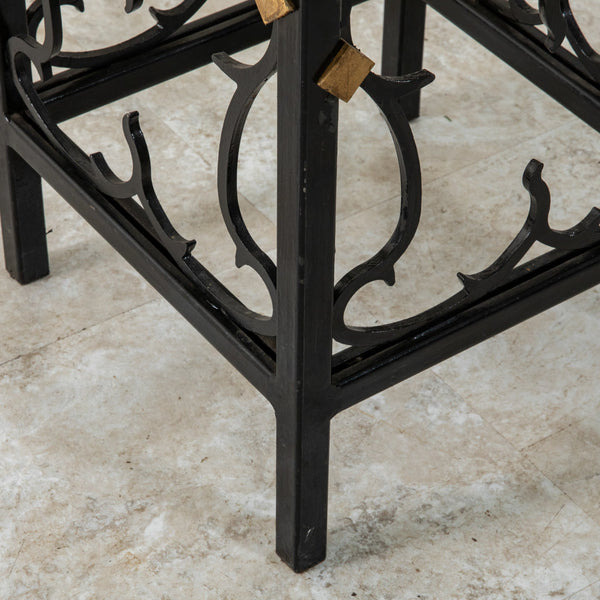 Iron and Marble Side Table