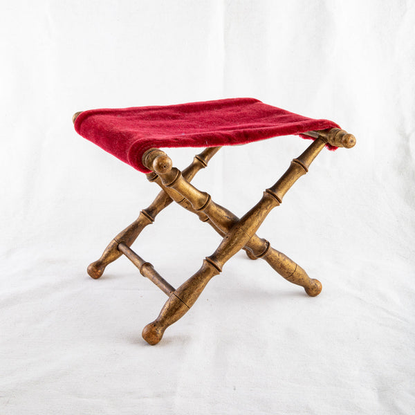 Gilt Wood Bamboo Stool