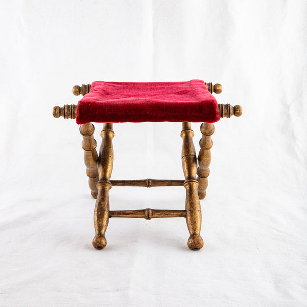Gilt Wood Bamboo Stool