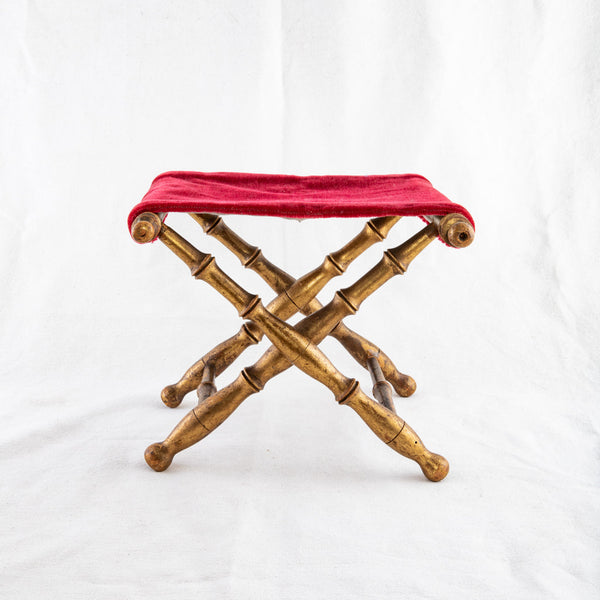 Gilt Wood Bamboo Stool