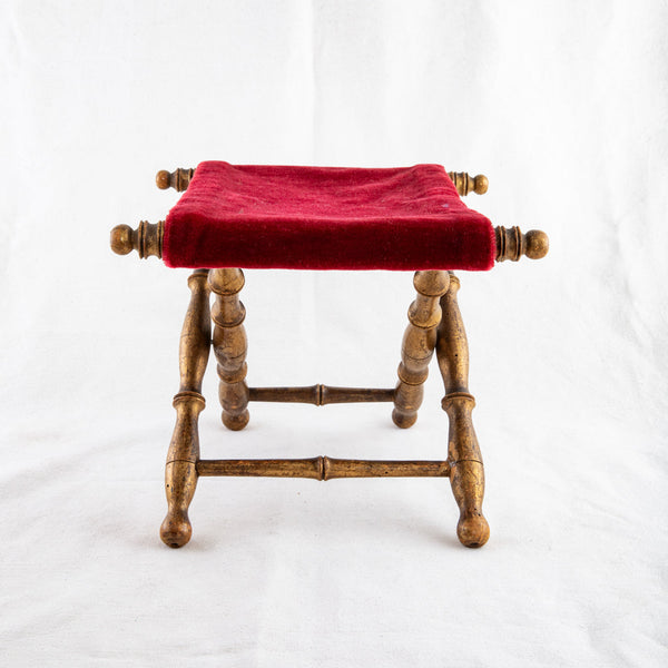 Gilt Wood Bamboo Stool