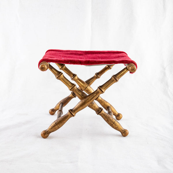 Gilt Wood Bamboo Stool