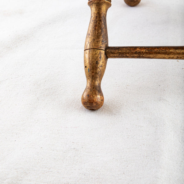 Gilt Wood Bamboo Stool