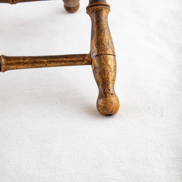 Gilt Wood Bamboo Stool