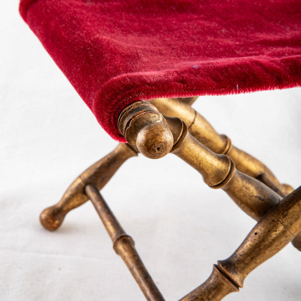 Gilt Wood Bamboo Stool