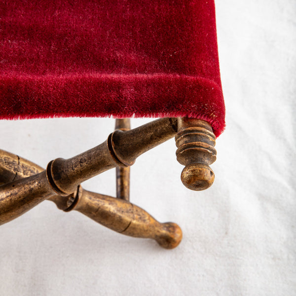 Gilt Wood Bamboo Stool