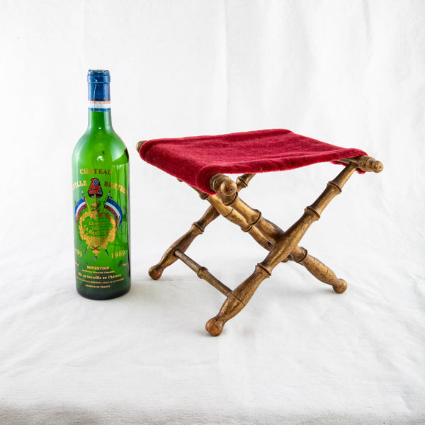 Gilt Wood Bamboo Stool